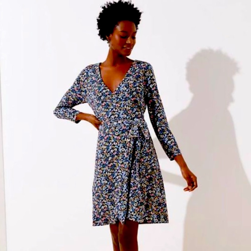 New with tags NWT Floral long sleeve Loft wrap dress